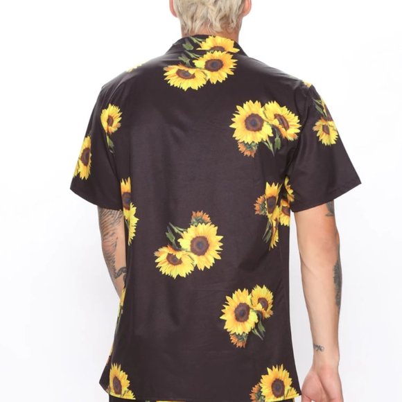 Sunflower Men's Button Down Short Sleeve Large - Picture 3 of 12
